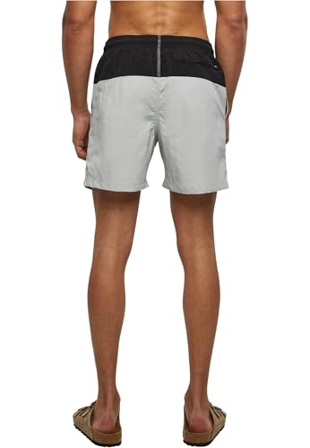Detalle de Urban Classics Block Swim Shorts per Uomo - Lightasphalt/Black, 4XL