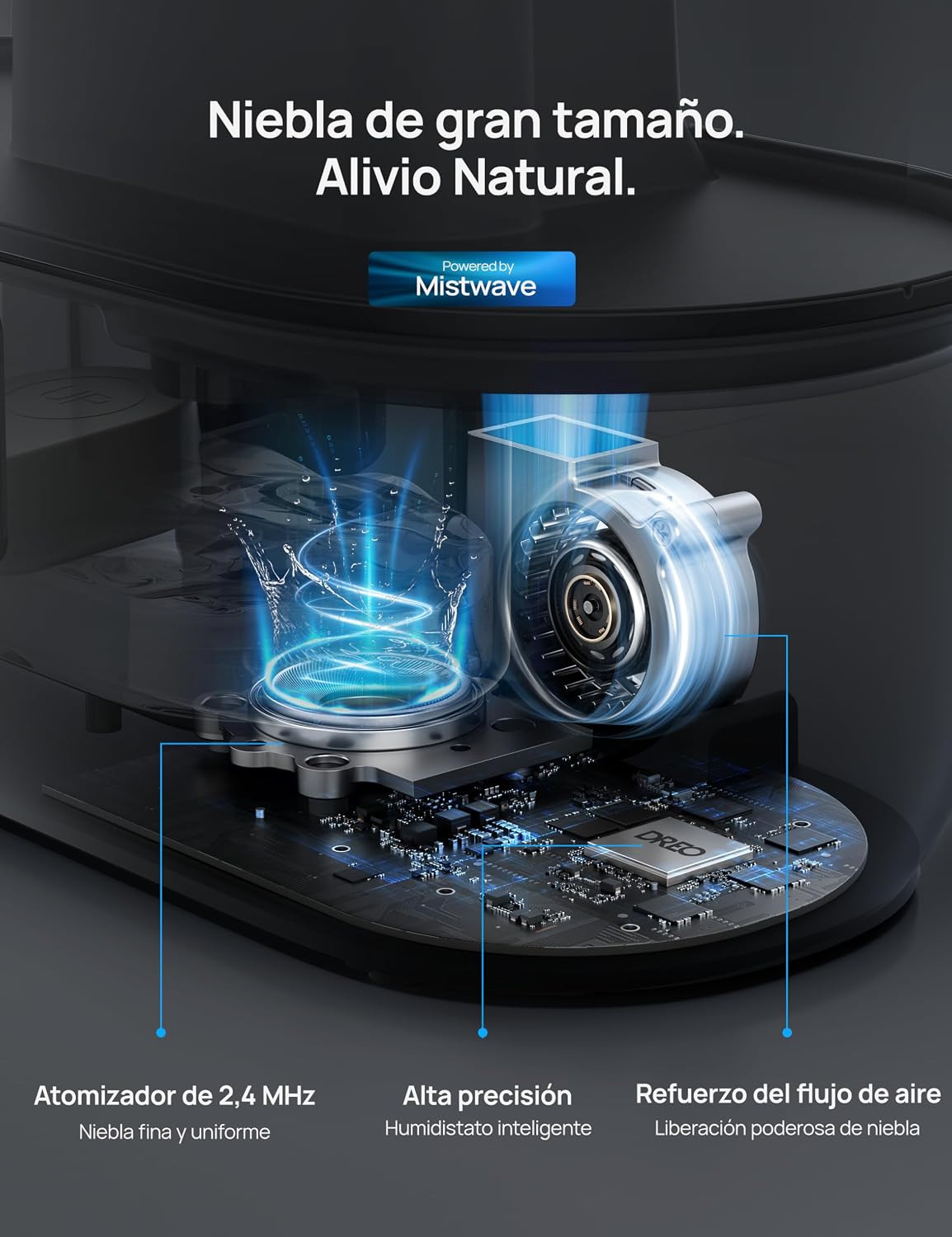 Thumbnail 6 de Dreo humidificador inteligente para dormitorio con vapor frío de 4L, luz nocturna y control por app/Alexa