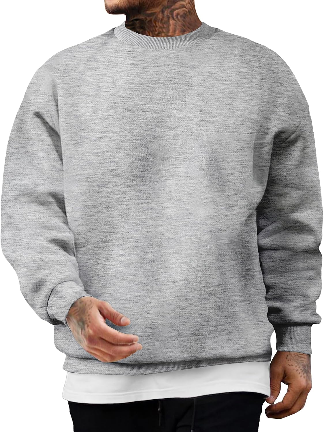 Detalle de JMIERR Sweatshirt Herren Baumwolle Rundhals Hoodie