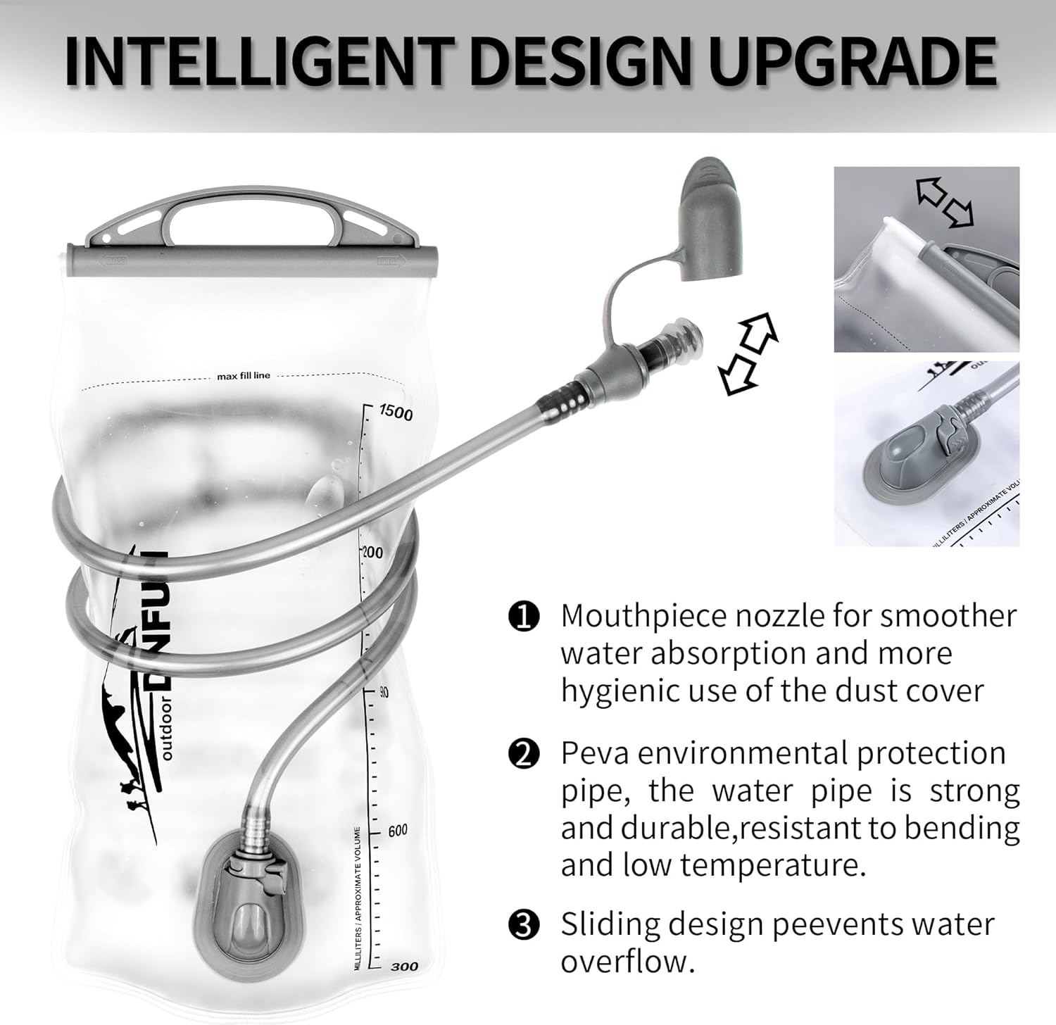 Thumbnail 5 de DNFUN Laufweste mit 1,5-L-Trinkflasche – verstellbare Trinkweste fürs Joggen & Outdoor-Sport