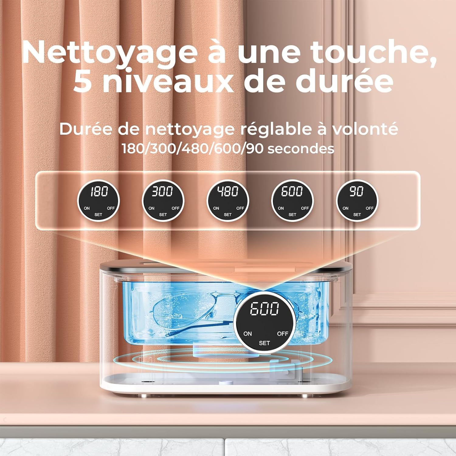 Thumbnail 2 de Nettoyeur Ultrasons 600ML pour bijoux lunettes montres