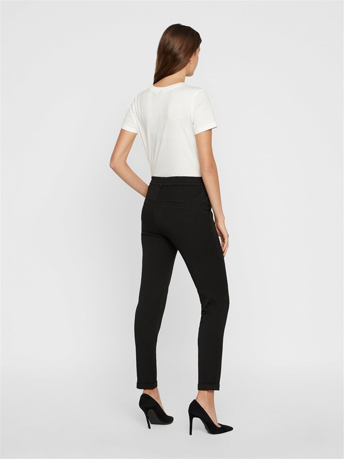 Detalle de VERO MODA VMMaya Mr Loose Solid Pant Tall NOOS: pantaloni da donna comodi e leggeri
