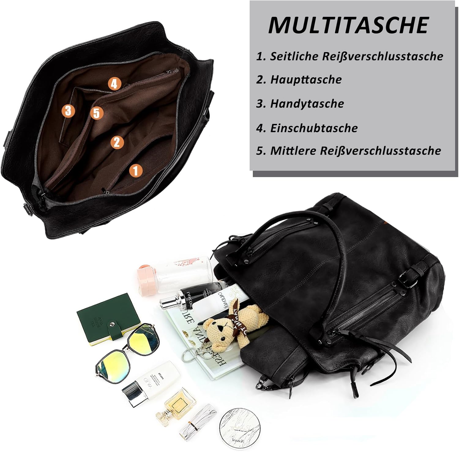 Thumbnail 3 de TANTOMI Handtasche Damen 32x44x16 cm