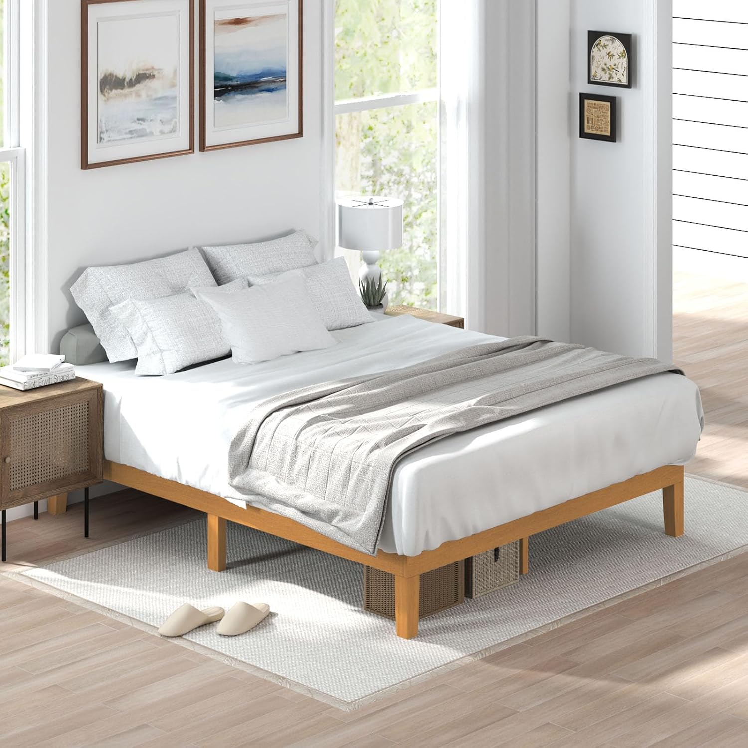 Detalle de Sweetcrispy Queen Bed Frame, 12-Inch Height