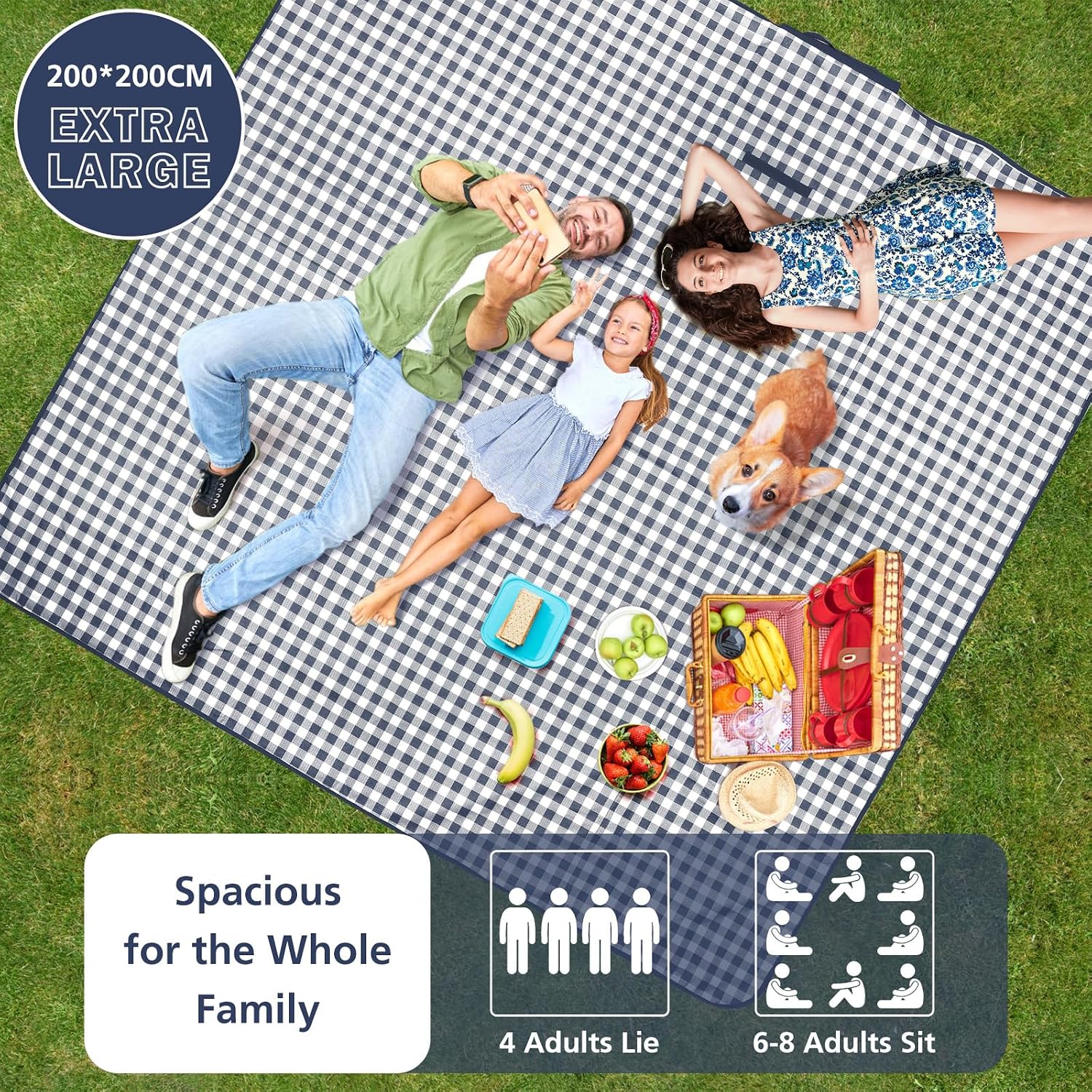 Detalle de Anyiner Picnic Blanket Waterproof 200x200cm