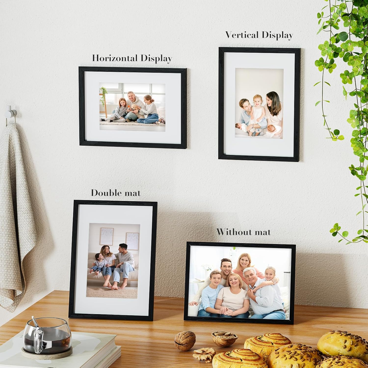 Thumbnail 2 de FamiPrts 16x20 Frame: Wooden Picture Frame in Black with Dual Orientation