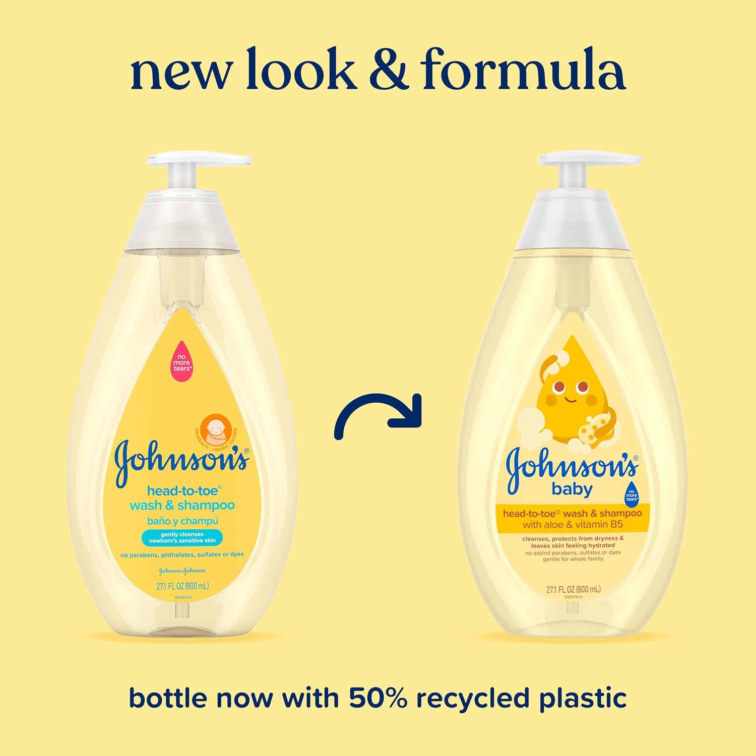 Detalle de Johnson's Baby Head-to-Toe Wash & Shampoo, Tear Free, 27.1 fl oz