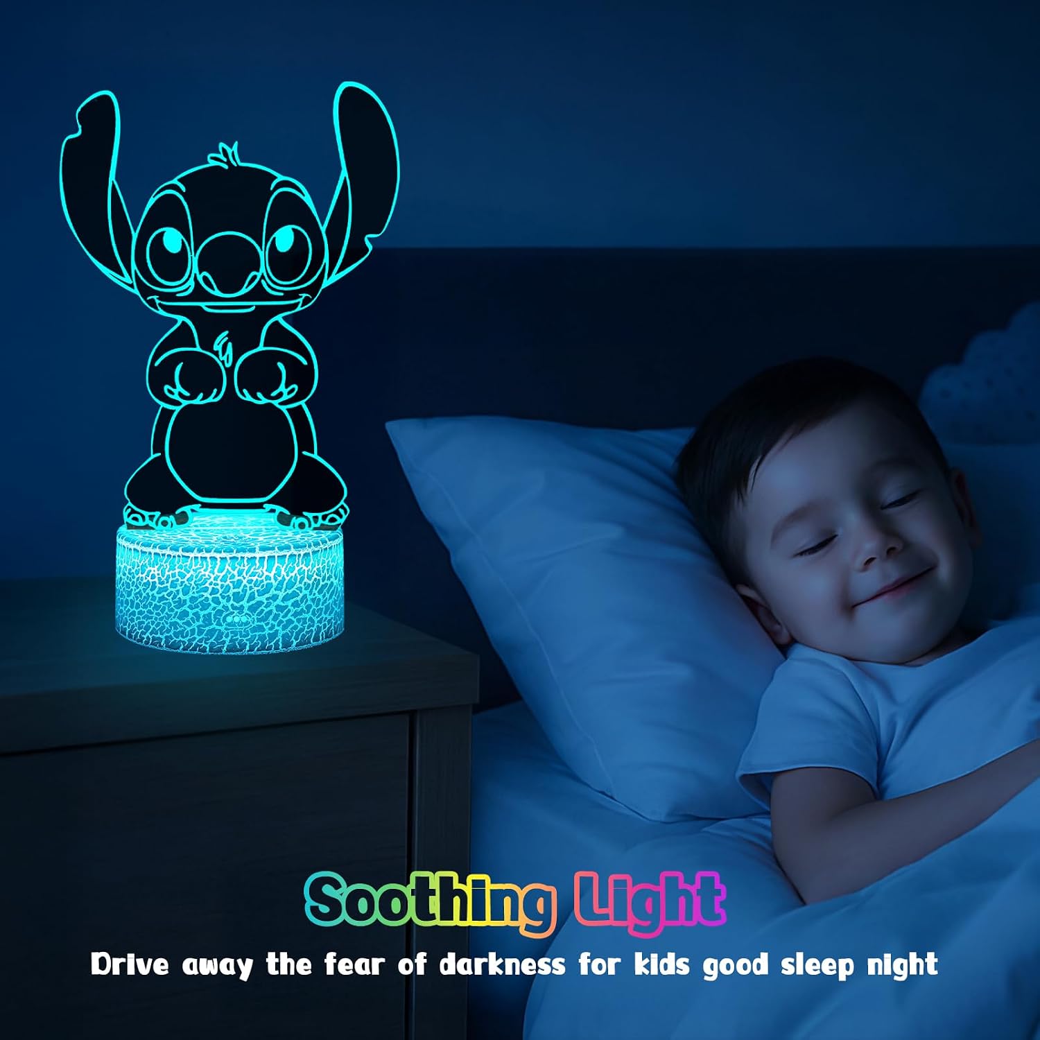 Detalle 1 de Stitch Night Light 16‑Colour 3D