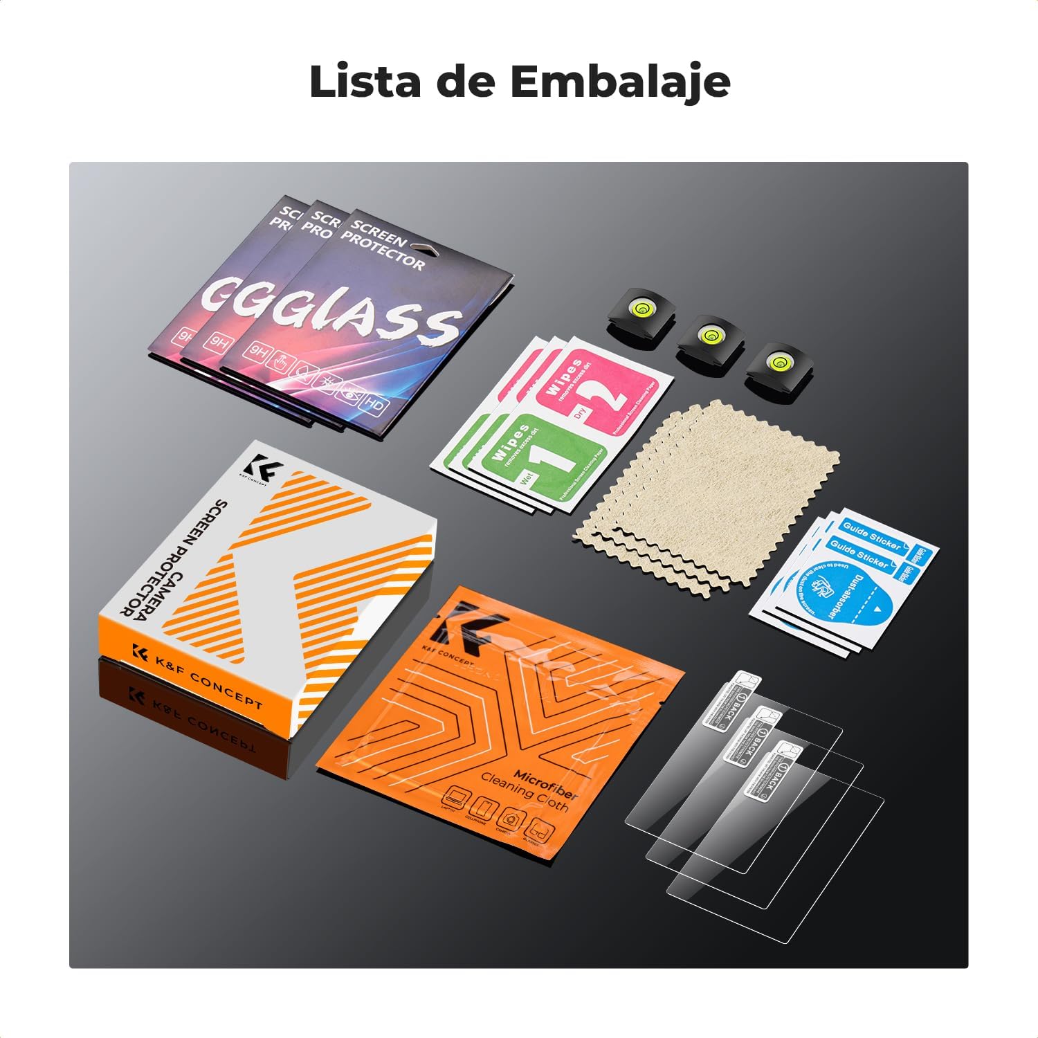 Detalle 2 de K&F CONCEPT Protector de Pantalla 3 piezas 0,3 mm