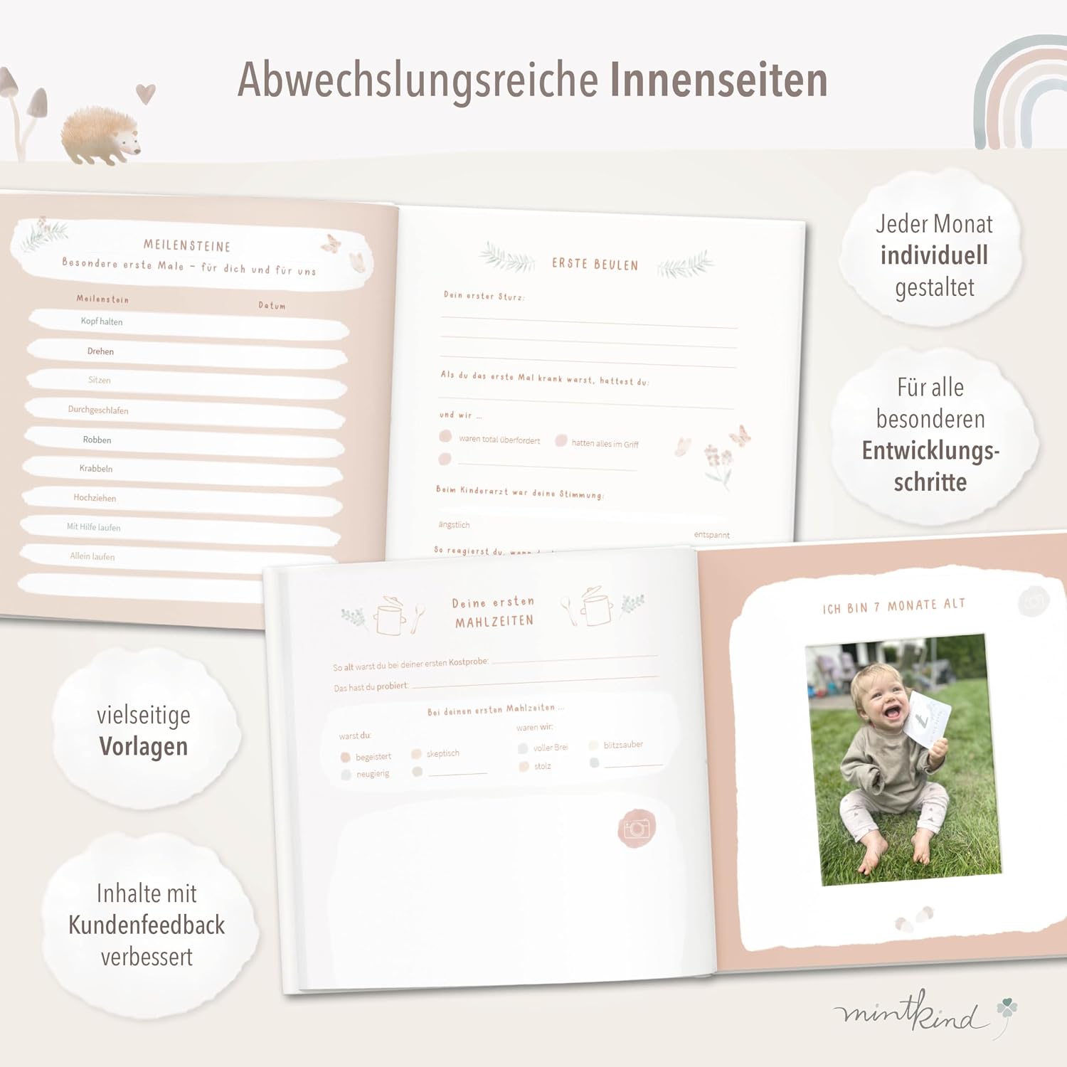 Detalle de mintkind Mein erstes Jahr Babyalbum Wald 176 Seiten