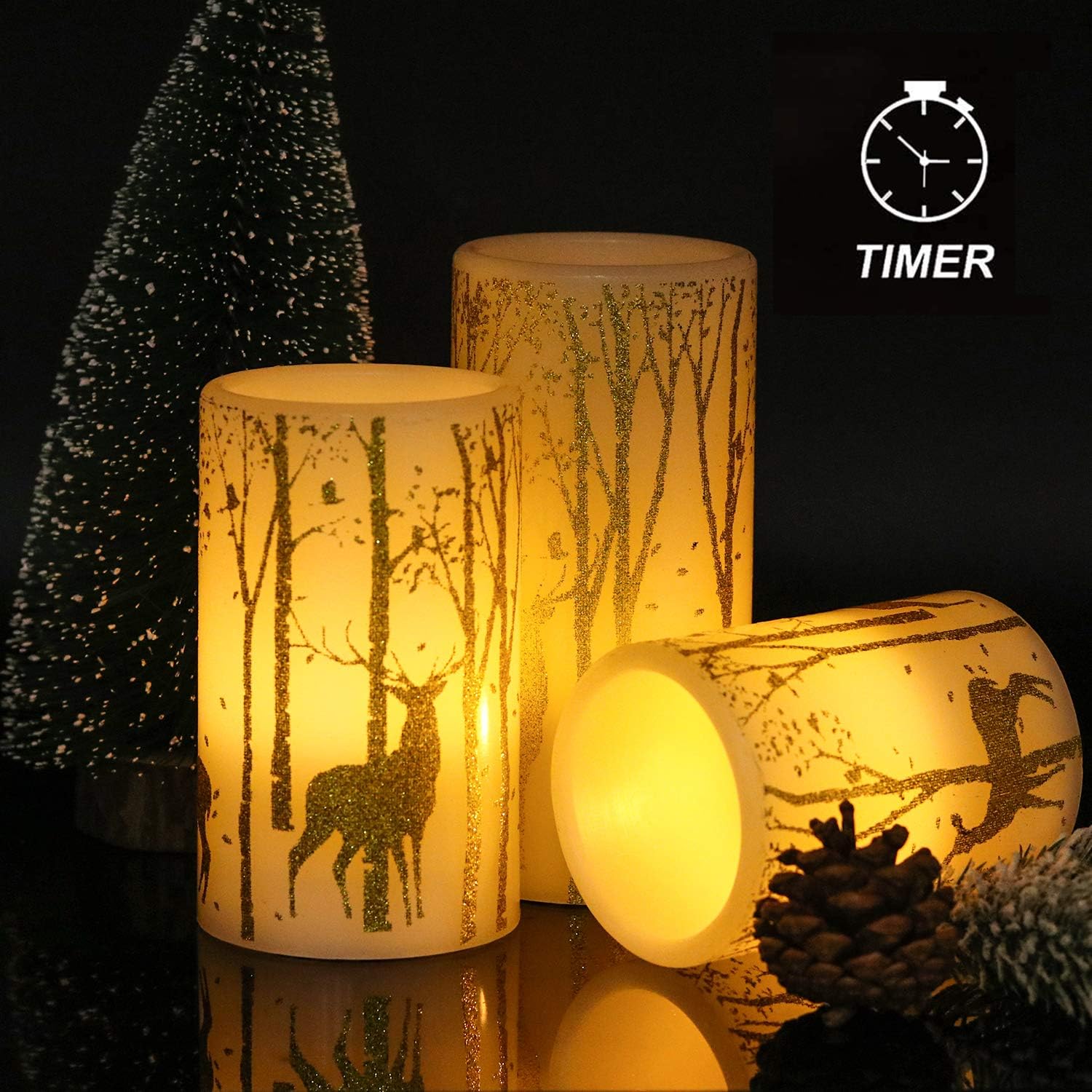 Detalle 2 de Eldnacele Flameless Candles 3-pack LED candles 🕯
