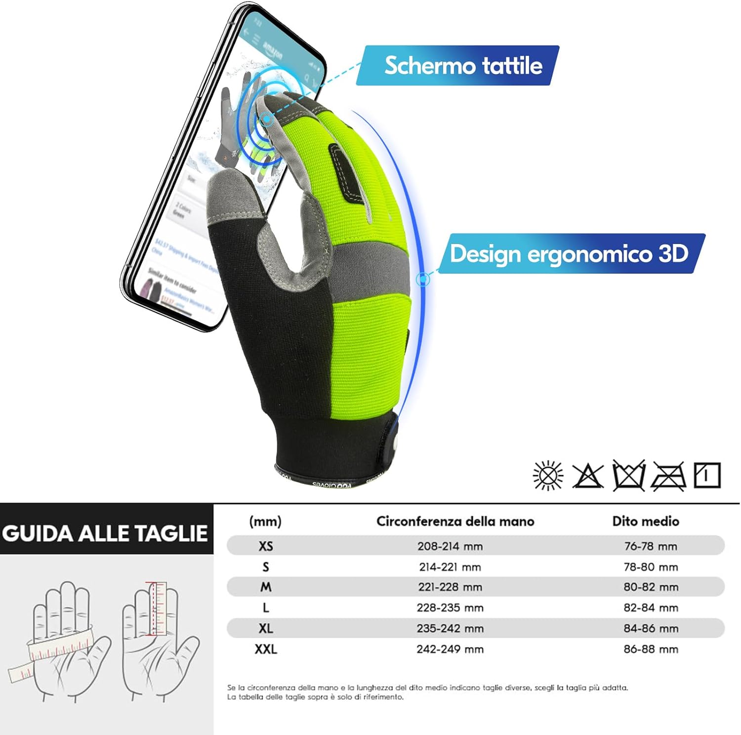 Thumbnail 5 de Vgo… Guanti lavoro termici impermeabili invernali con touchscreen (1 paio)