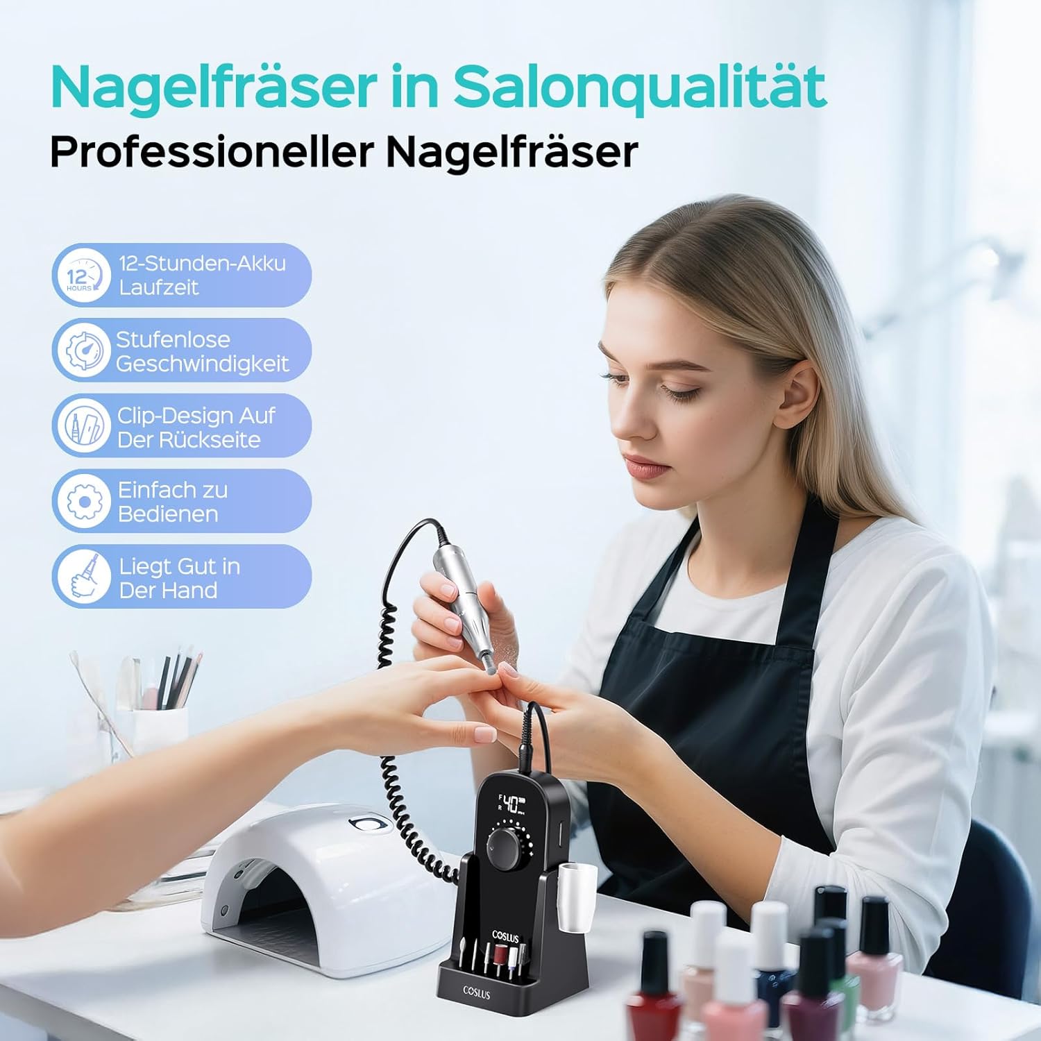 Thumbnail 1 de COSLUS E51 elektrische Nagelfräser 40.000 U/min