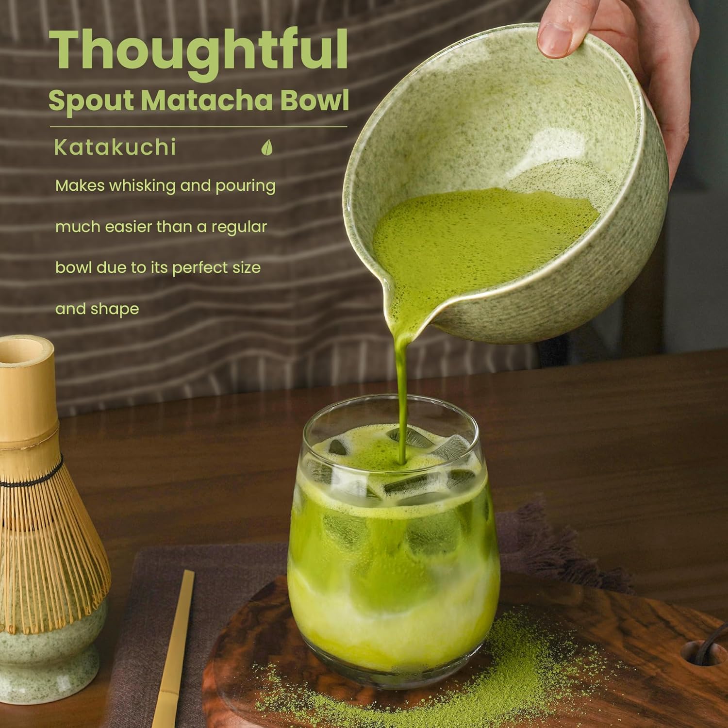 Thumbnail 4 de Metflavor Matcha Whisk Set (Ceramic Bowl Kit) with Bamboo Chasen, Sifter, Scoop & Holder — 5-Piece Matcha Set
