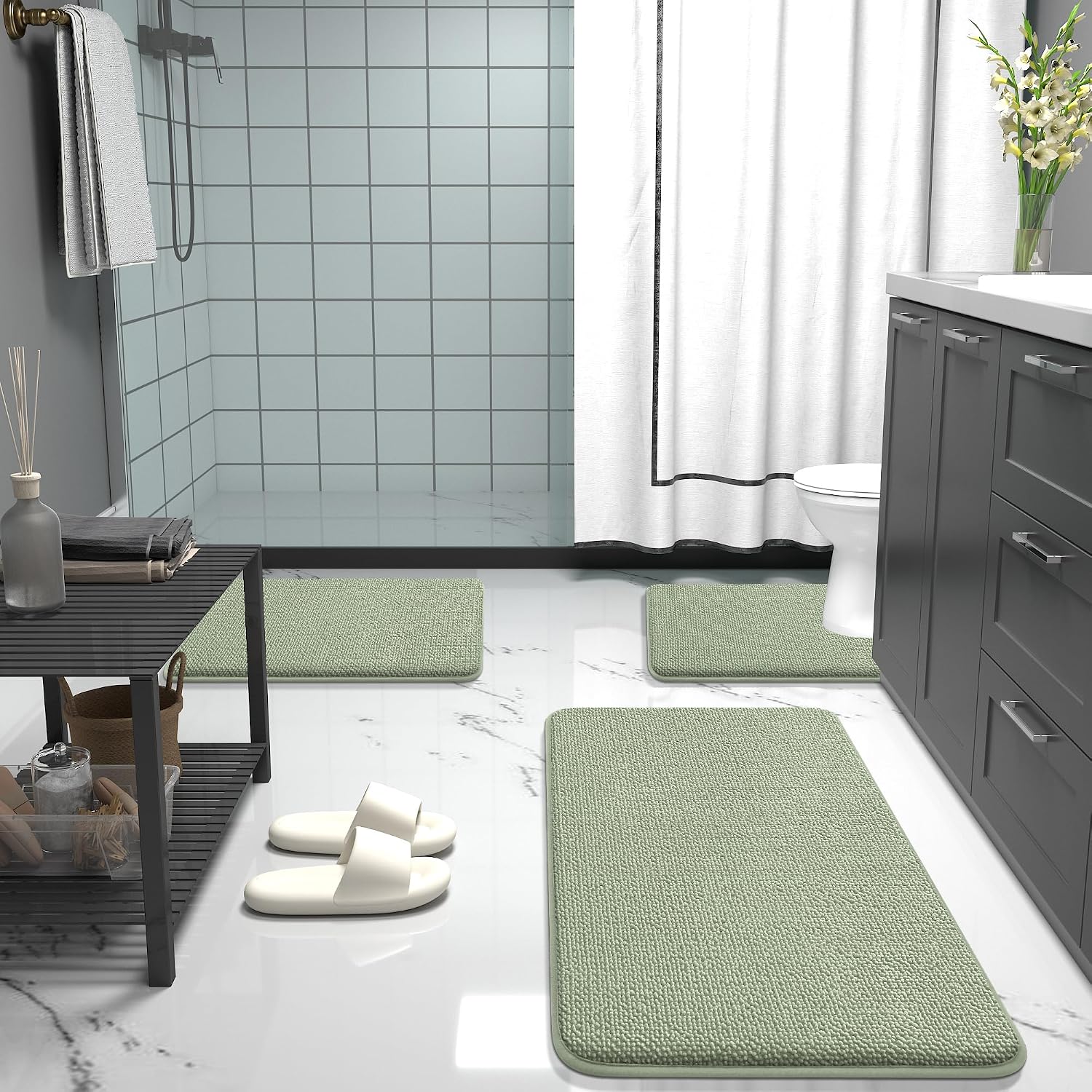 Thumbnail 6 de OLANLY Thick Memory Foam Bath Mat 30x20