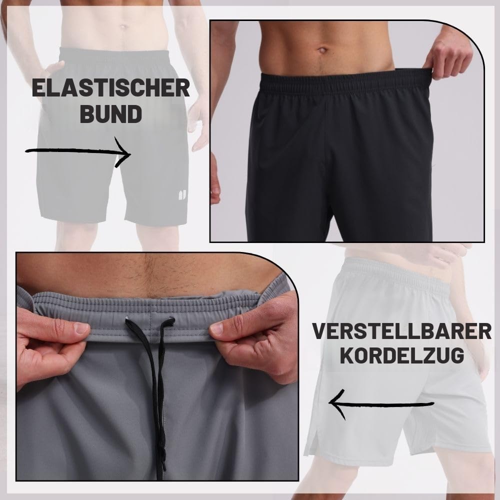 Thumbnail 6 de Bsrpolry 5er-Pack Herren-Lauf-Shorts – schnelltrocknend, mit Taschen und elastischem Bund