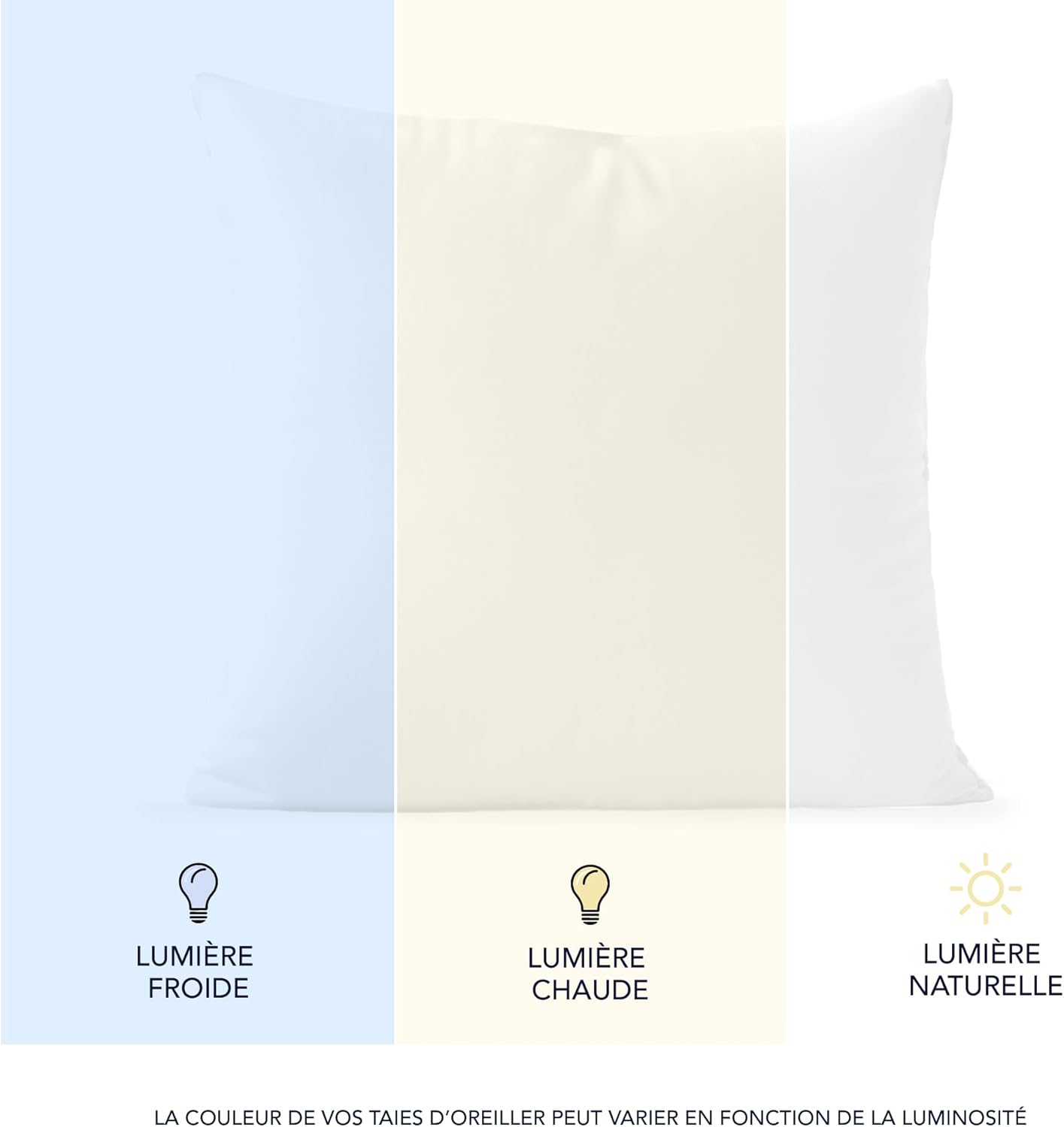 Thumbnail 4 de Dreamzie Taie Oreiller 60x60 cm (lot de 2) en coton jersey 100% – Blanc