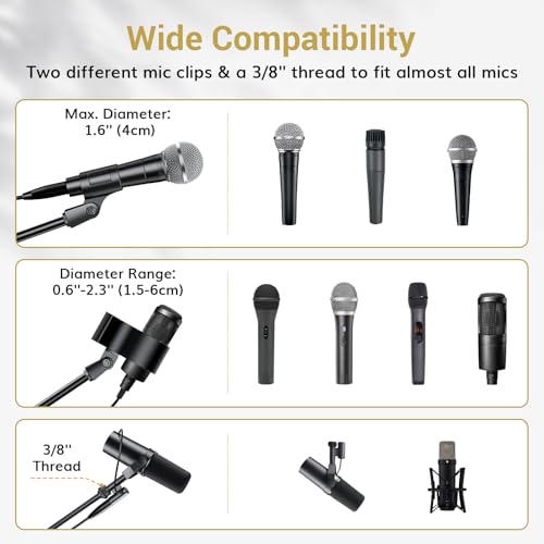 Thumbnail 2 de TONOR T35 Microphone Stand with Tablet Holder: Heavy-Duty Tripod Floor Stand