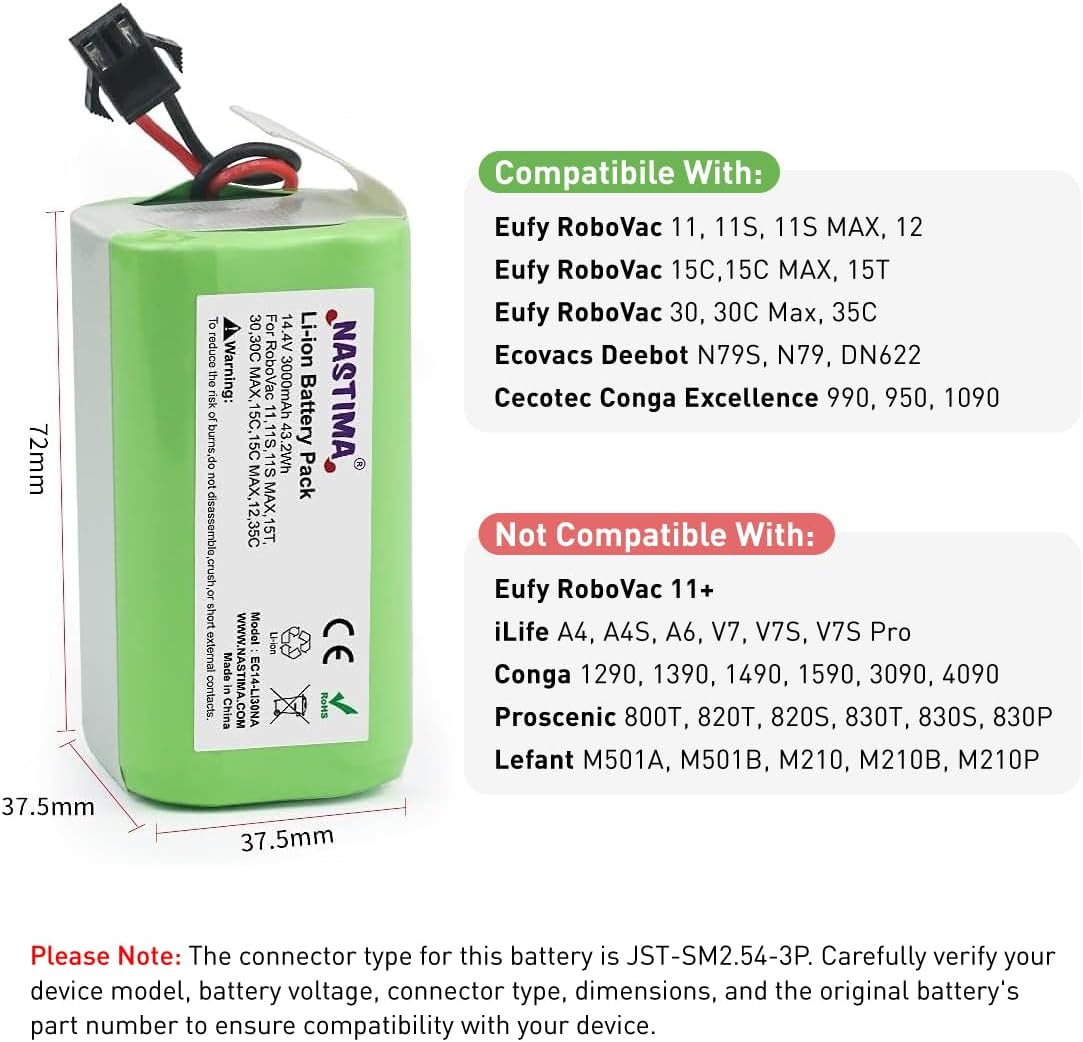 Thumbnail 1 de NASTIMA 14.4V 3000mAh Batería Li‑Ion compatible con Conga