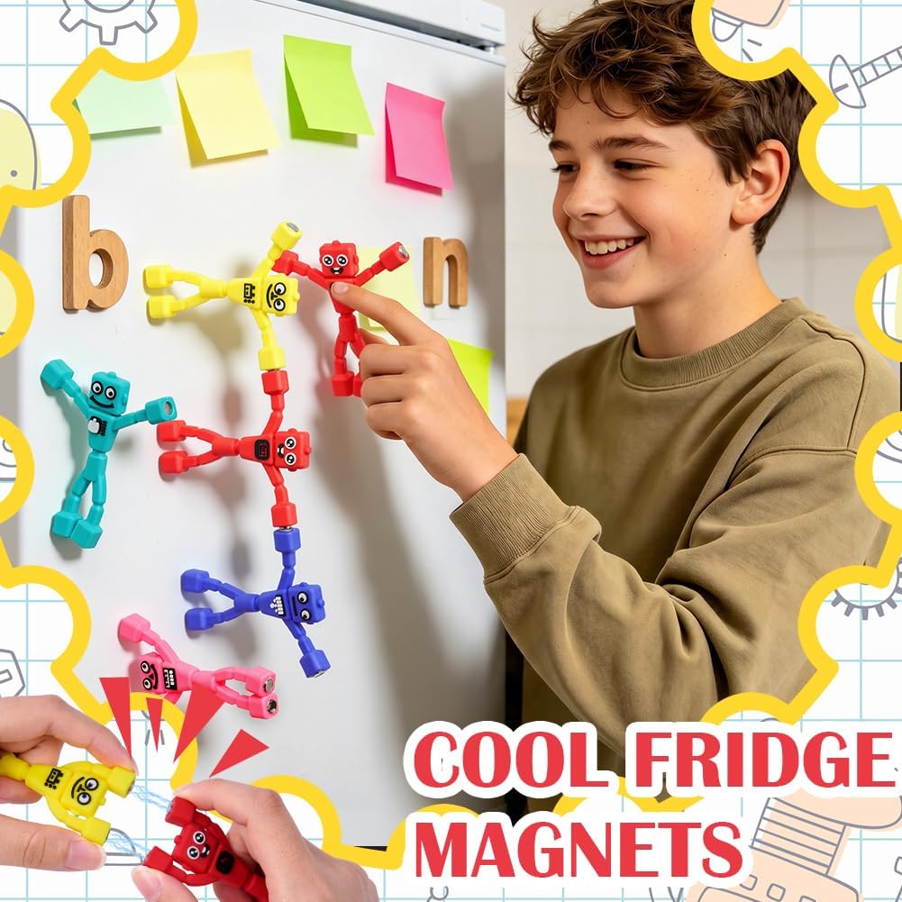 Thumbnail 5 de AUAUY 5797831 magnetische robotfiguren, set van 10 kleurrijke koelkastmagneten