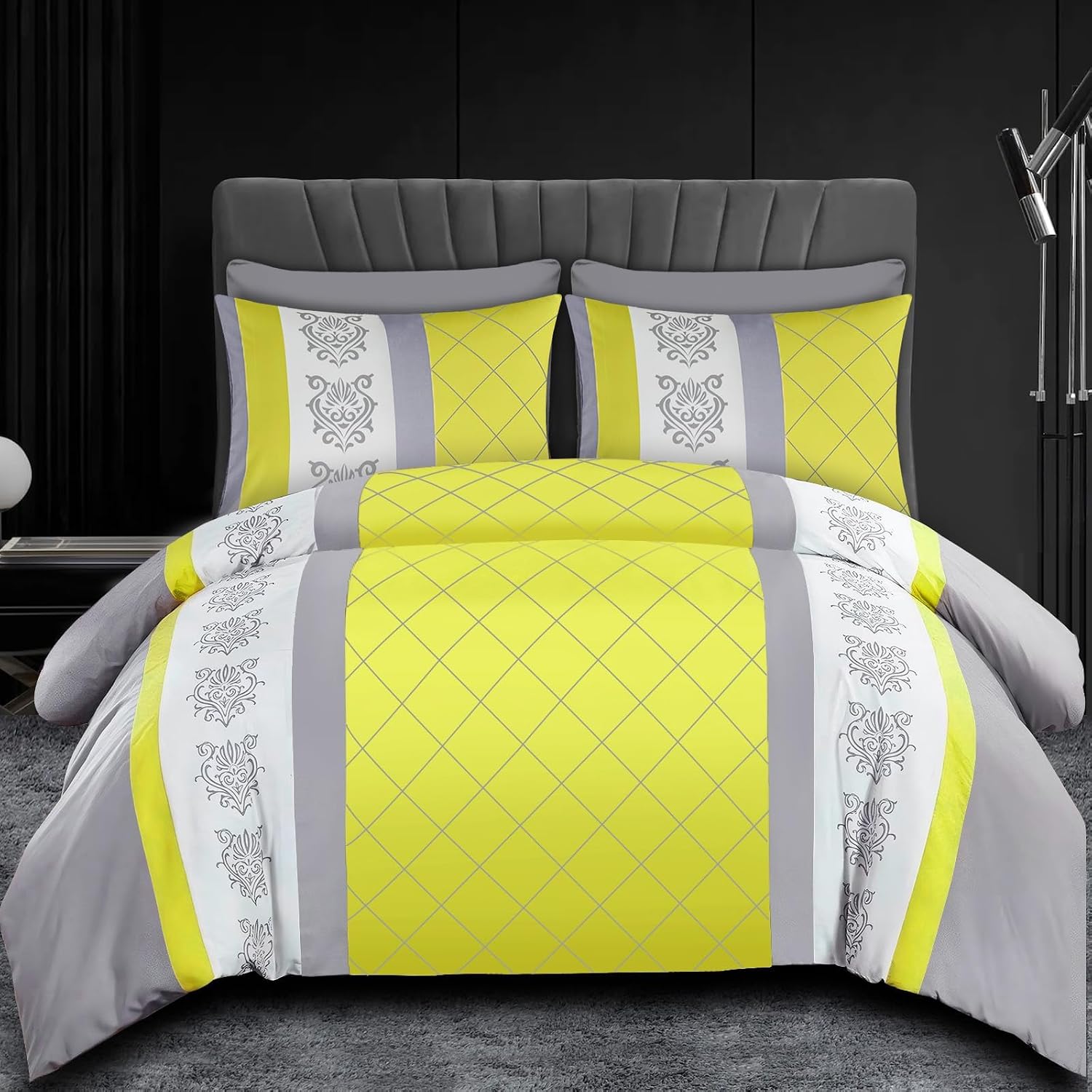 Detalle 2 de Lazzaro King Size Duvet Cover Set (230 x 220 cm) – Premium Microfibre, Reversible Quilt Cover Bedding Set with Zipper Closure