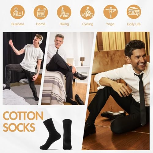 Detalle 2 de NUOZA 12 Paar Socken Damen 35-38 Schwarz – Baumwolle, atmungsaktiv, lange Sportsocken für Freizeit, Büro und Sport