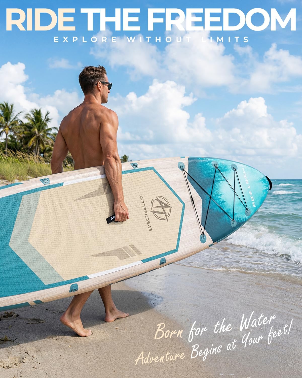 Detalle de ATPROSS 11'6" Inflatable Paddle Board with 450 lbs Capacity and All-In-One Accessories Kit