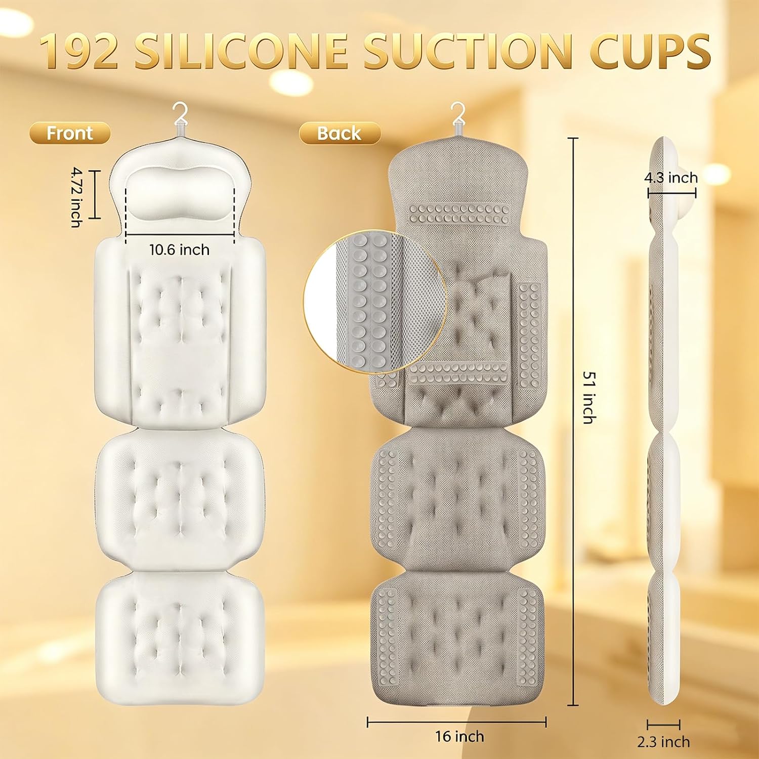 Detalle 2 de Full Body Bath Pillow 51" x 16