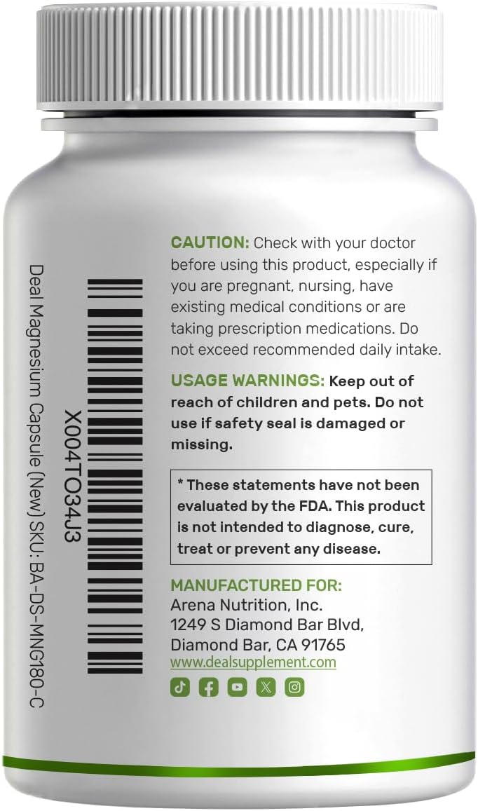 Thumbnail 6 de Magnesium Glycinate Supplement 240 Veggie Capsules