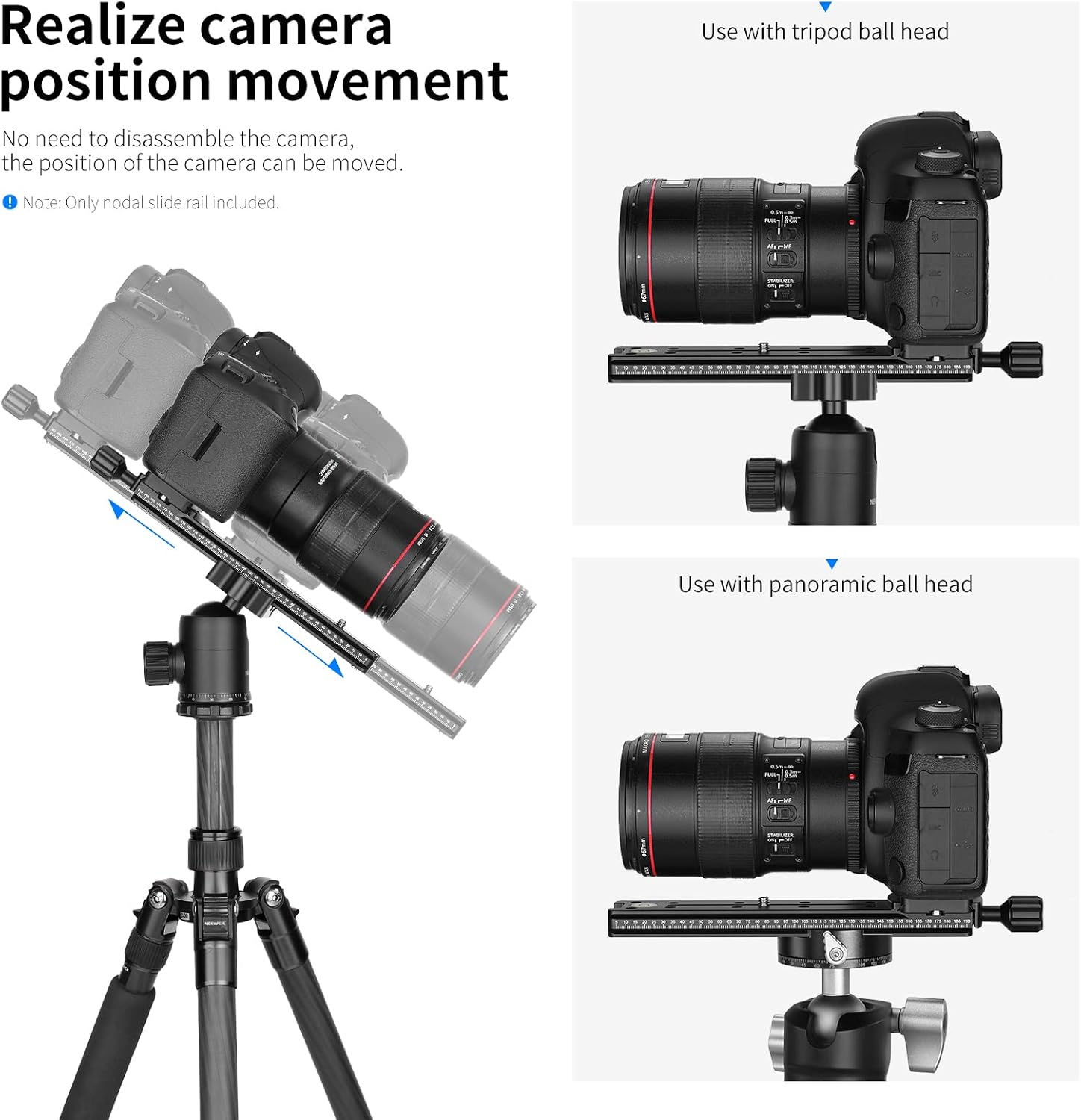 Thumbnail 4 de Neewer 200mm Professional Rail Nodal Slide for Camera