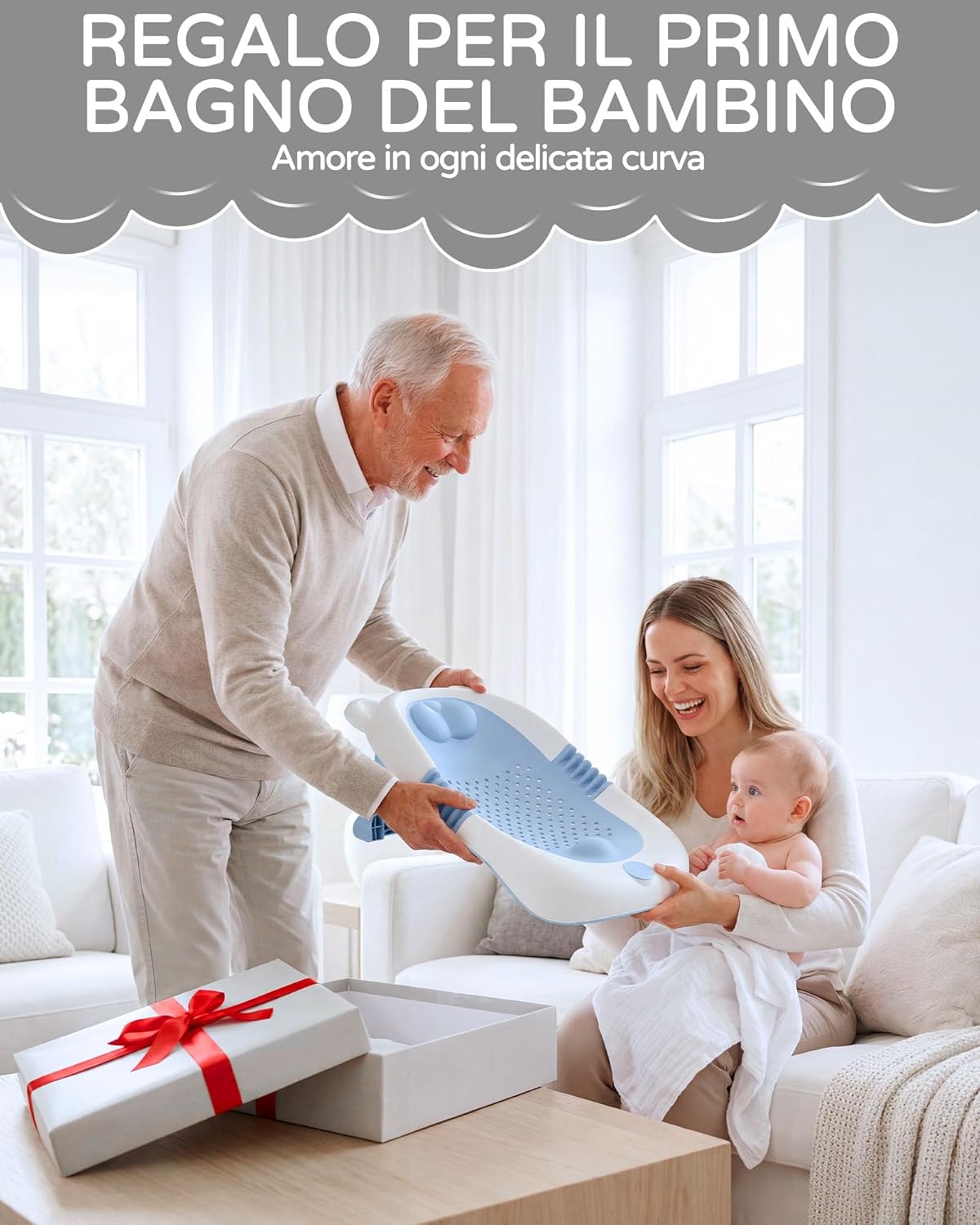 Thumbnail 6 de Vaschetta da bagno pieghevole SANEWE per neonato 0-6 mesi con supporto, sedile antiscivolo e ventose