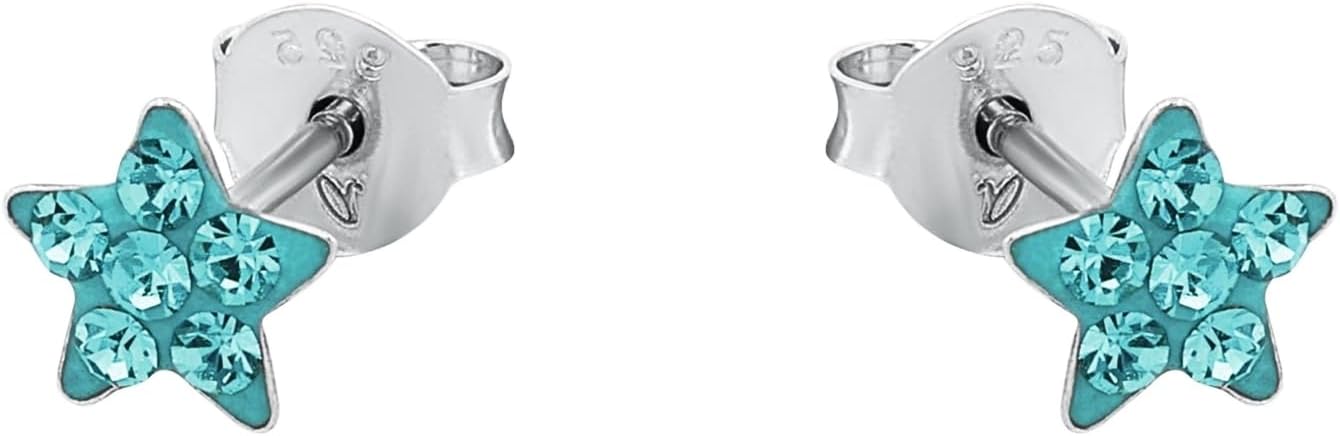 Thumbnail 2 de Amor Ohrstecker 925 Sterling Silber – Sternmotiv für Mädchen, mit Kristallglas