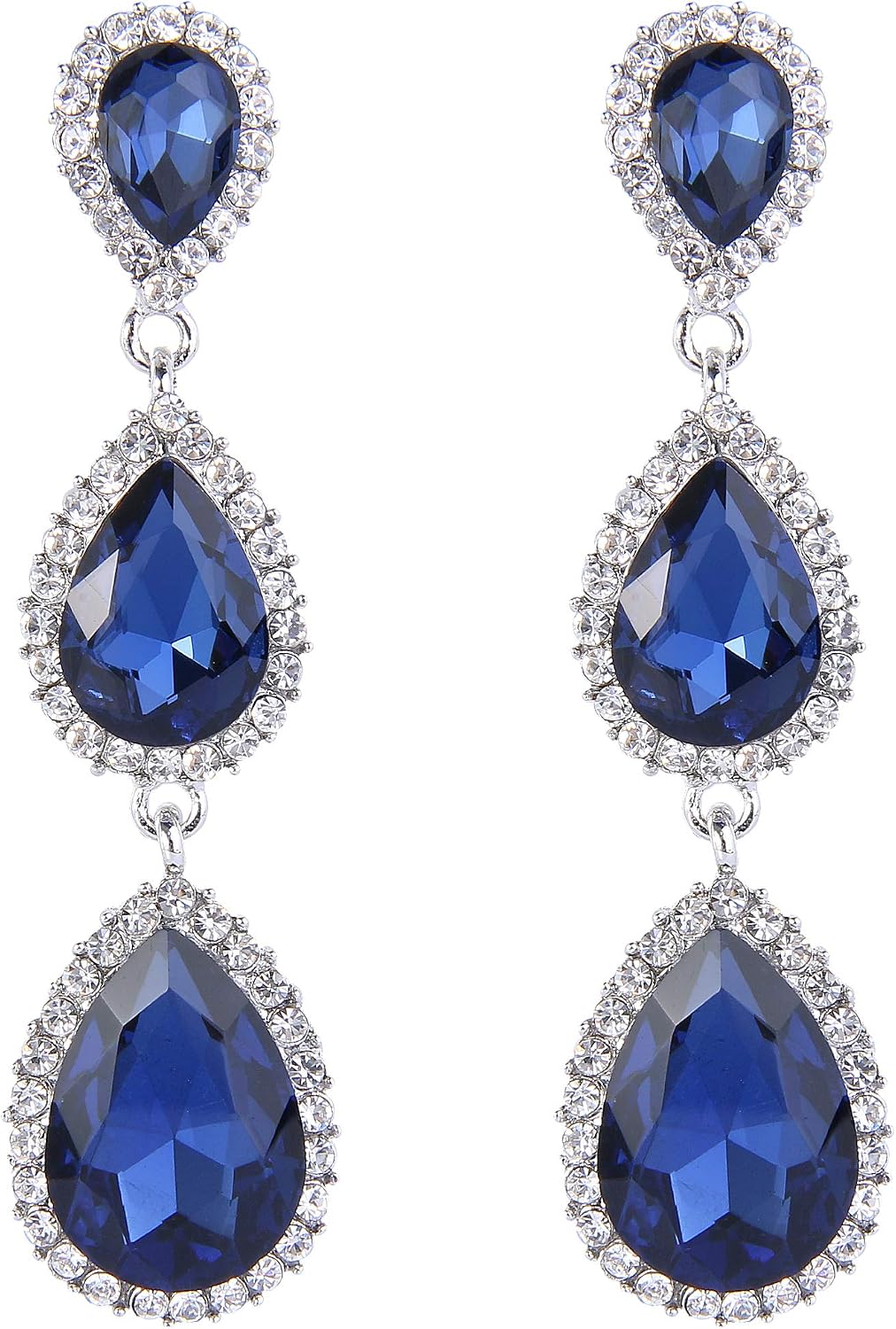 Thumbnail 6 de Clearine Femme Boucles d'Oreilles Triple Goutte d'Eau – Cristal Autrichien