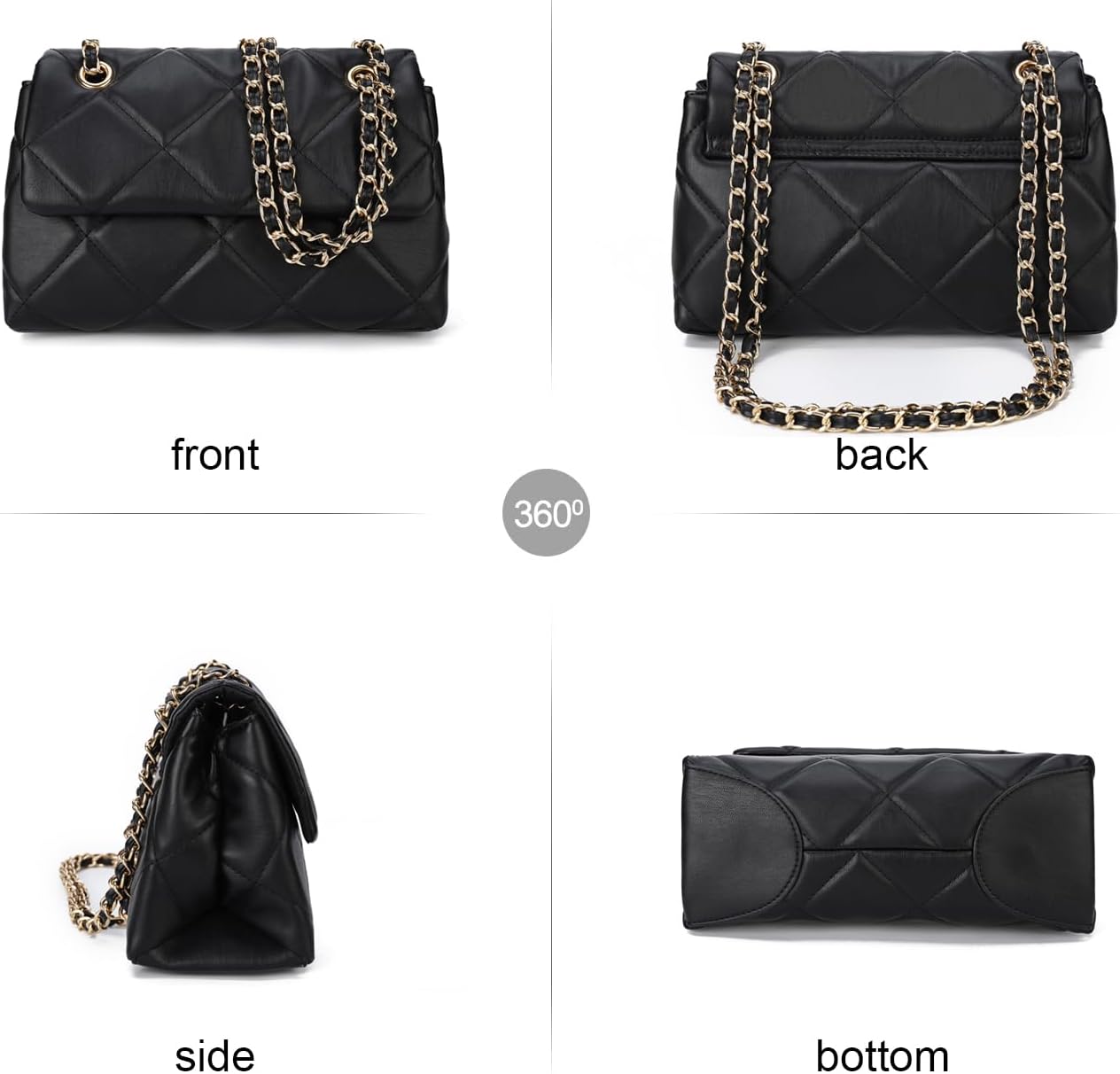 Thumbnail 5 de Gladdon Sac à bandoulière Matelassé Diamant pour Femme en Cuir végétalien texturé