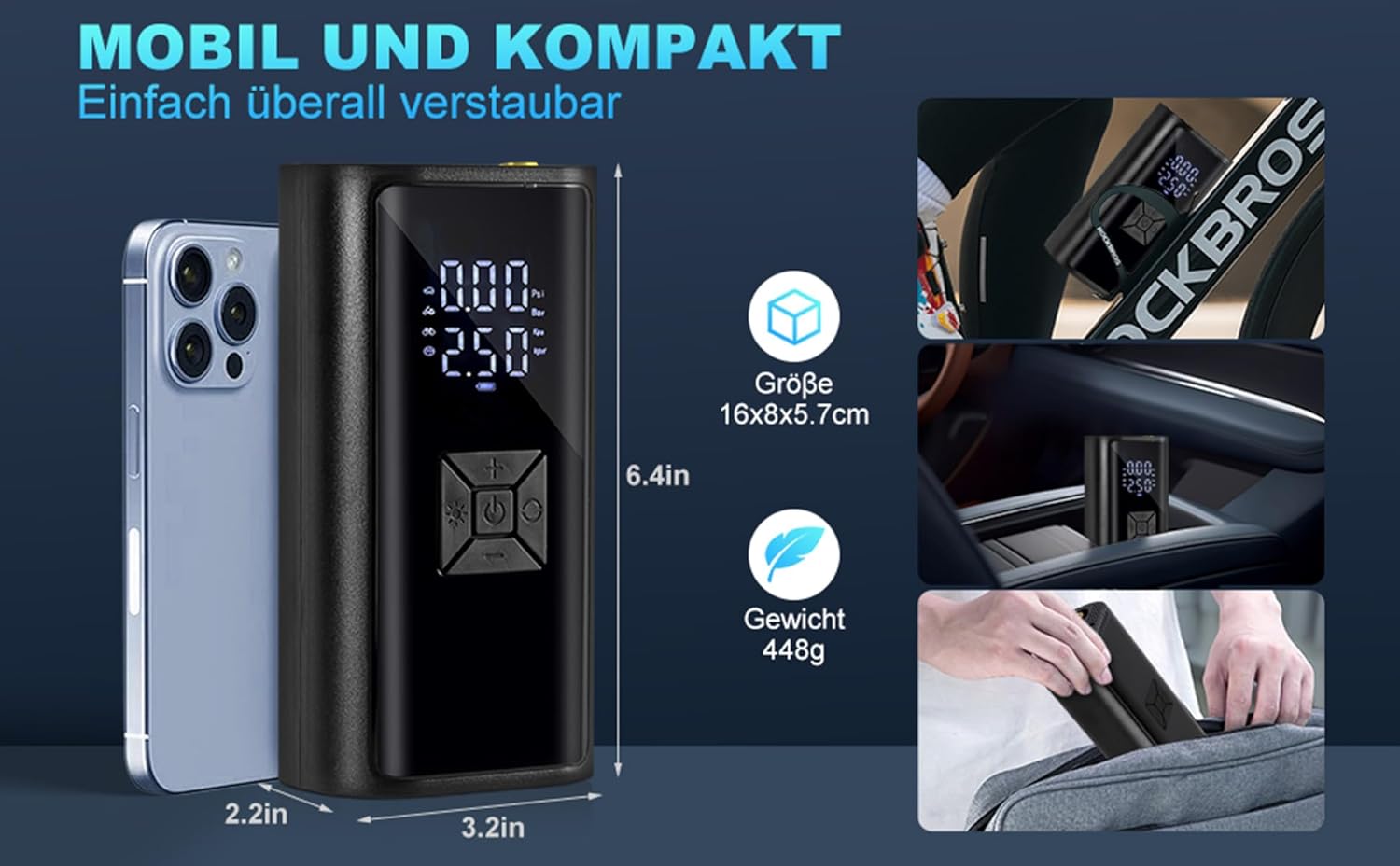 Thumbnail 6 de HOFENY Akku Luftpumpe 36 L/min