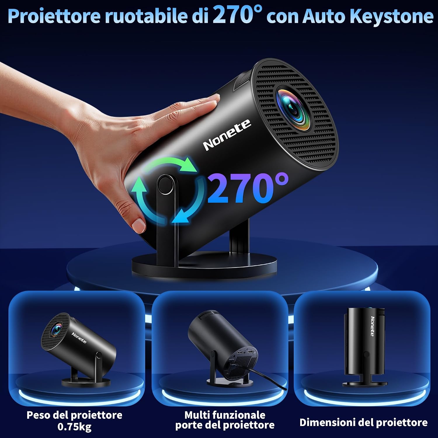 Detalle 2 de Proiettore 1080P portatile Mini 4K 📽