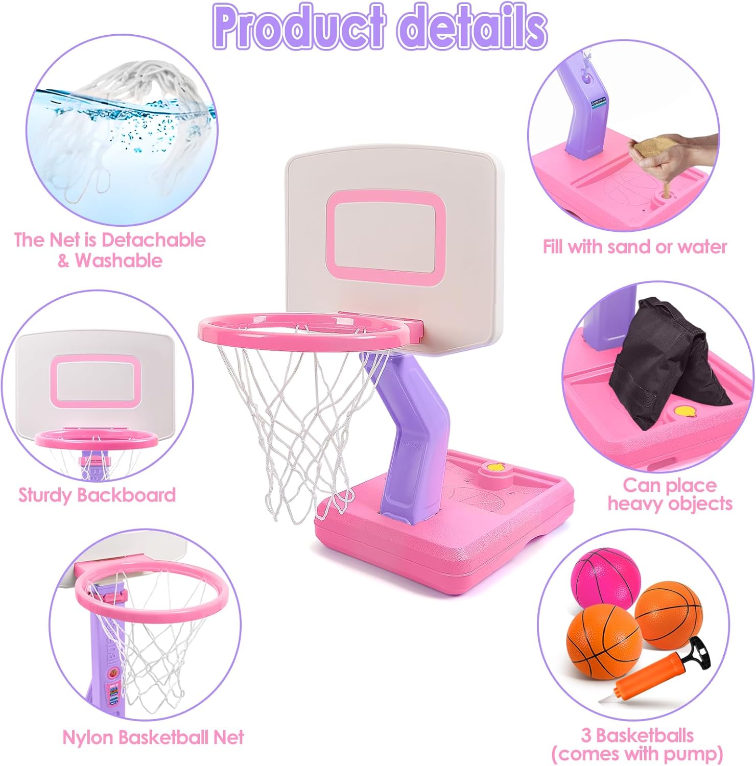 Thumbnail 6 de AOSPHYS Toddler Basketball Hoop: Height-Adjustable Indoor/Outdoor Toy for Ages 1–6
