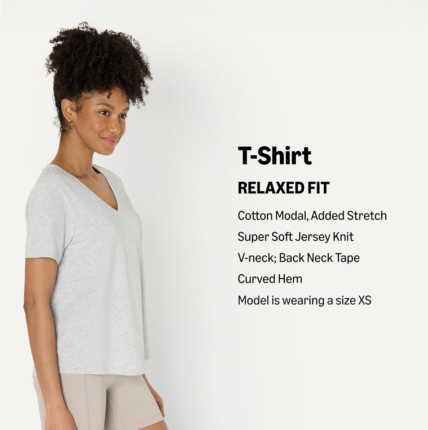 Thumbnail 3 de Amazon Essentials Women’s Active Soft Cotton Relaxed Fit V-Neck T-Shirt (Short Sleeve)