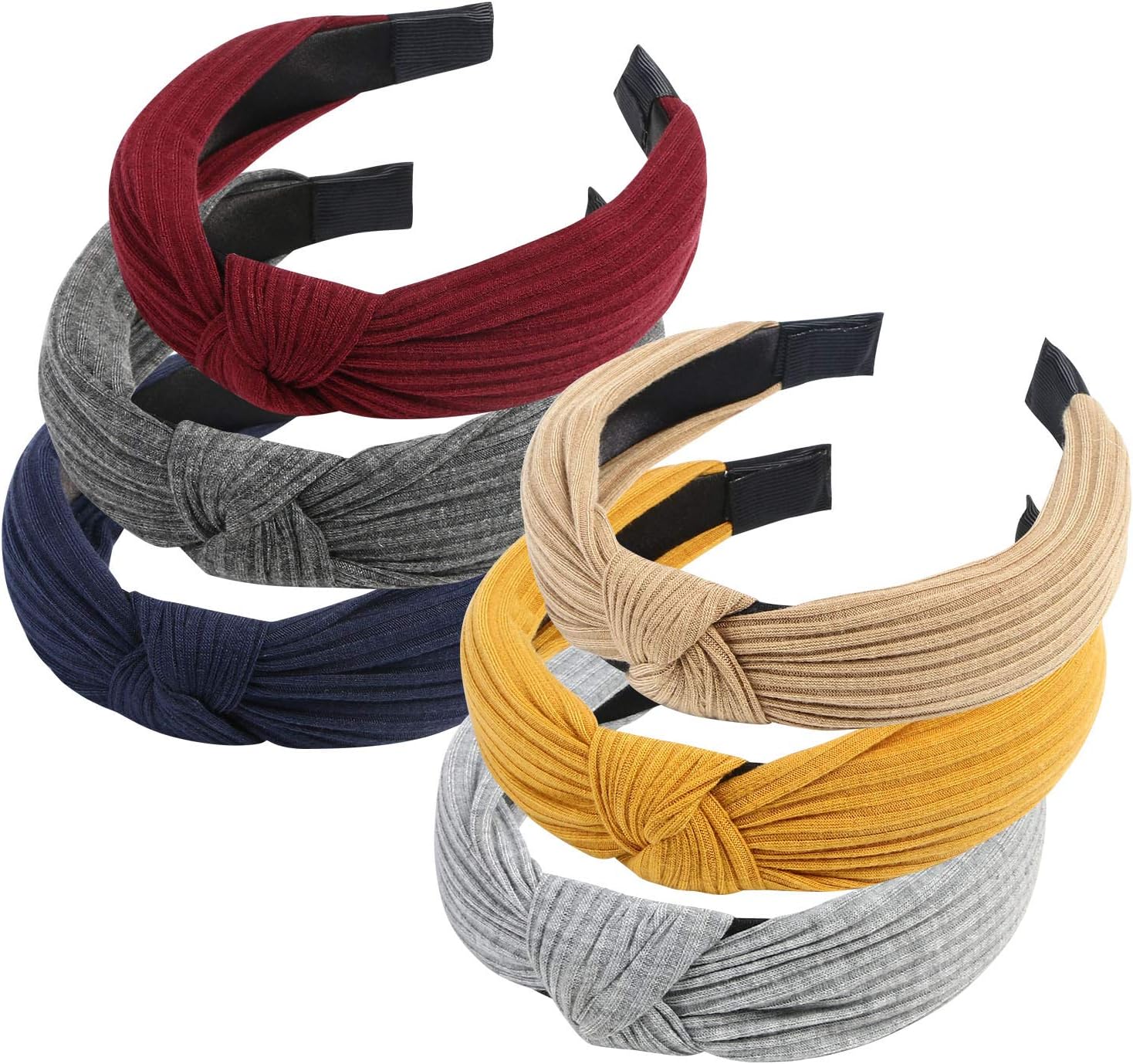 URAQT set da 6 fasce per capelli donna super morbide annodate Criss Cross