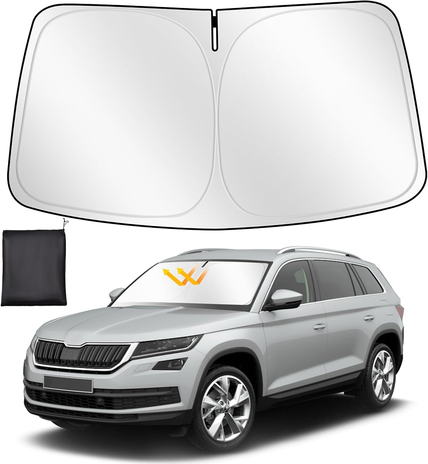 Thumbnail 6 de ZATOOTO Pare Soleil Voiture – Pare-soleil avant pour brise, pliable et réfléchissant UV (Kia/Karoq 2017‑2024)