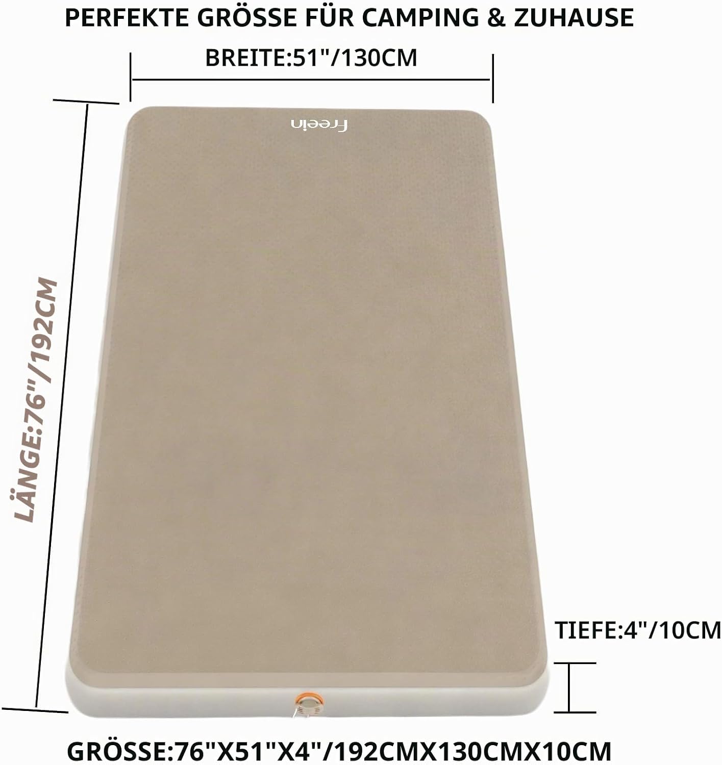 Detalle de Freein Doppel-Isomatte Camping 192x130x10 cm – Großzügige Doppel-Liegefläche für zwei Personen