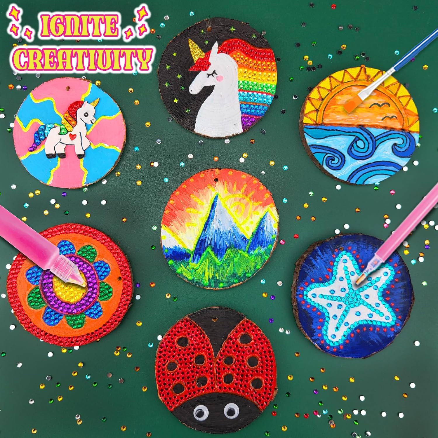 Thumbnail 1 de klmars Kids Wooden Painting Kit Glow-in-the-Dark