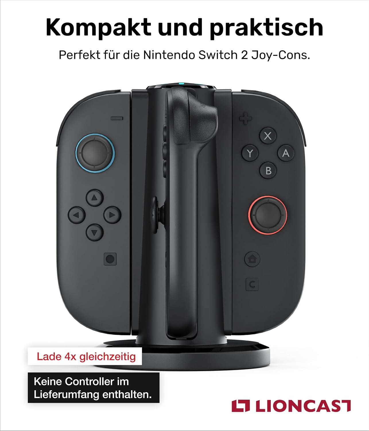 Detalle 2 de LIONCAST Ladestation Switch 2 Joy-Con mit 4 Slots