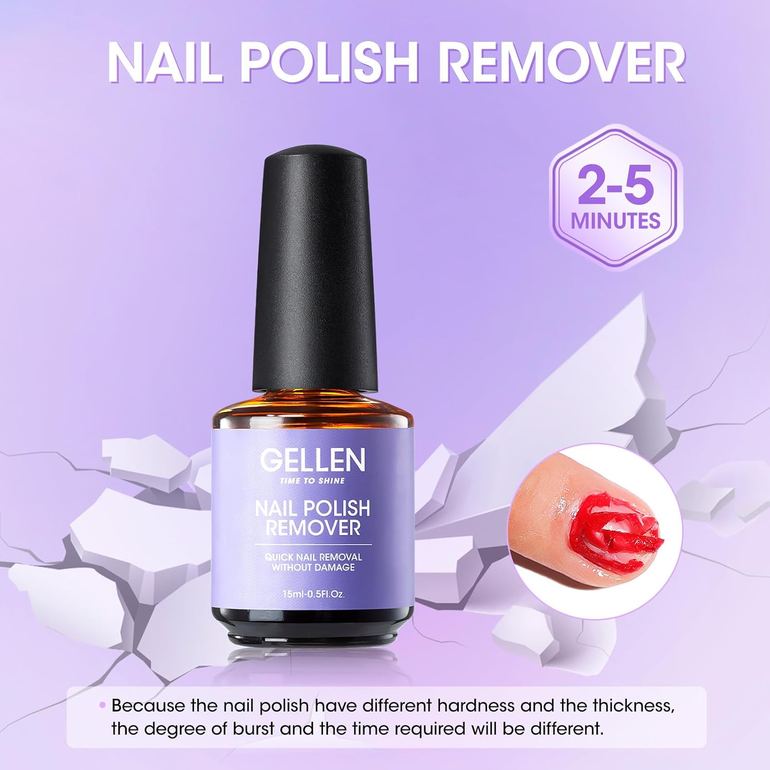 Thumbnail 2 de Gellen Gel Nail Polish Remover, 2 × 15 mL, No-Soak 3–5-Minute Formula