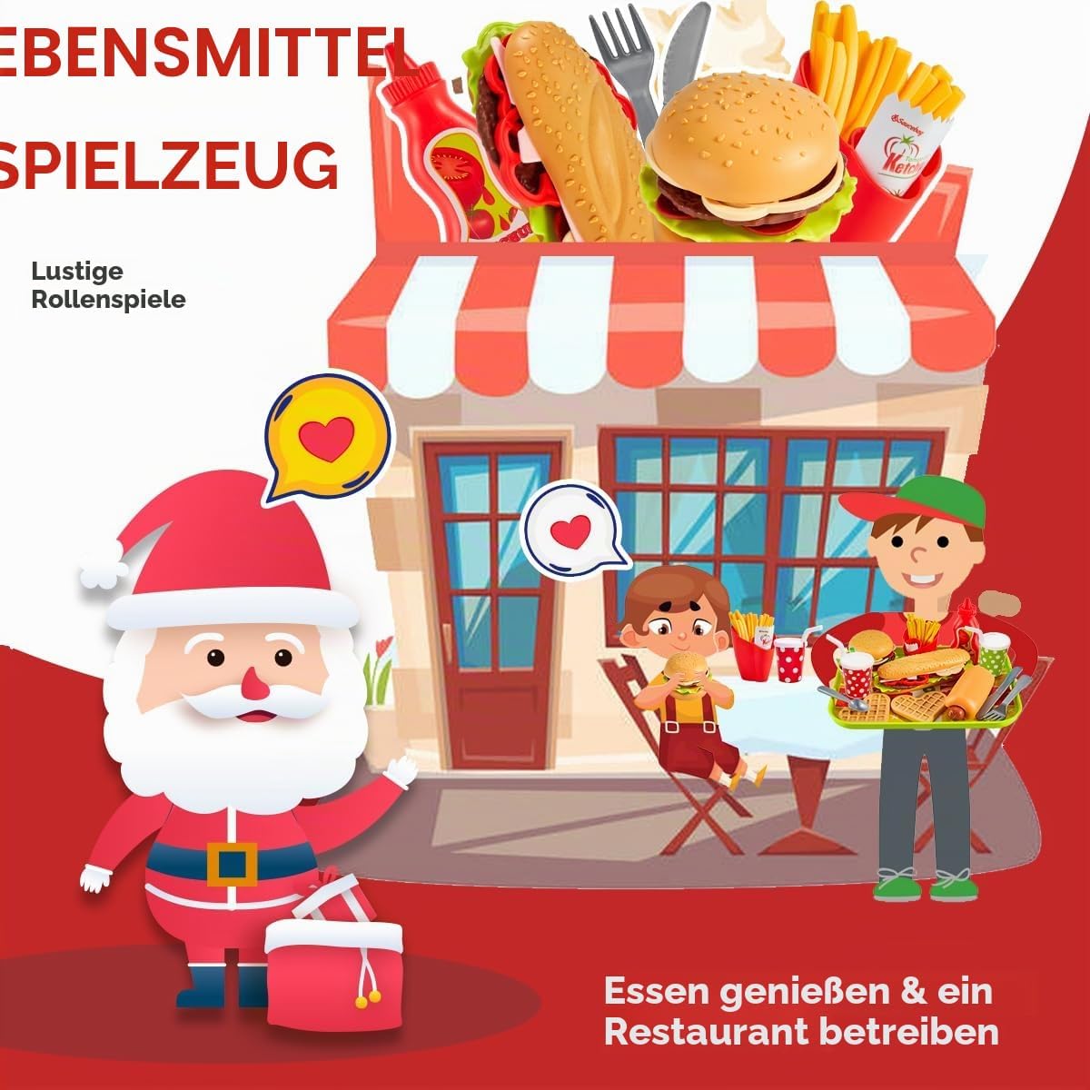 Thumbnail 5 de BUYGER Kinder Lebensmittel-Küche: Realistische Fast-Food-Figurensets für Rollenspiele und DIY-Montage