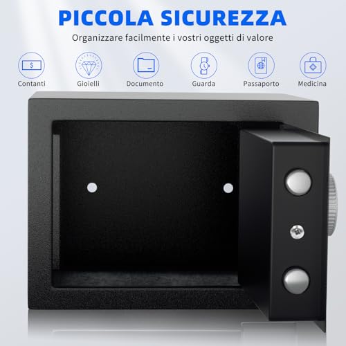 Thumbnail 1 de SINZUX Caja Fuerte 6.6L: Caja fuerte empotrable con doble cerrojo y alarma para hogar