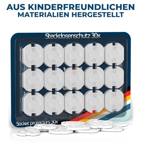 Thumbnail 7 de Hoffenbach 30x Steckdosen Kindersicherung – Drehmechanik, Weiß, kompatibel mit Schuko (Typ F)