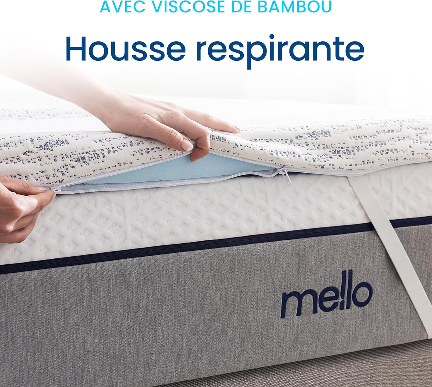 Thumbnail 3 de Surmatelas 90 x 190 - Viscosoft, Gel 5 cm Mémoire de forme avec Housse en Bambou déhoussable
