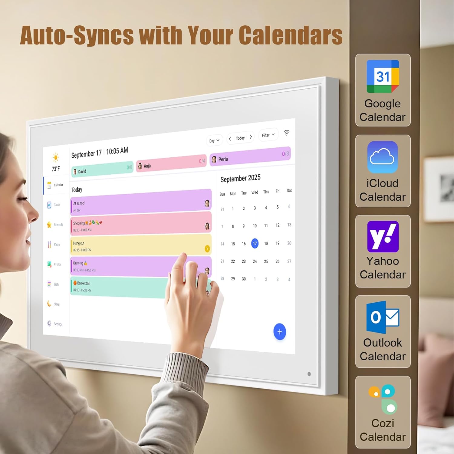 Thumbnail 1 de Smart Digital Calendar 21.5-Inch WiFi Touchscreen Wall & Desk Planner with Shared Chore Chart
