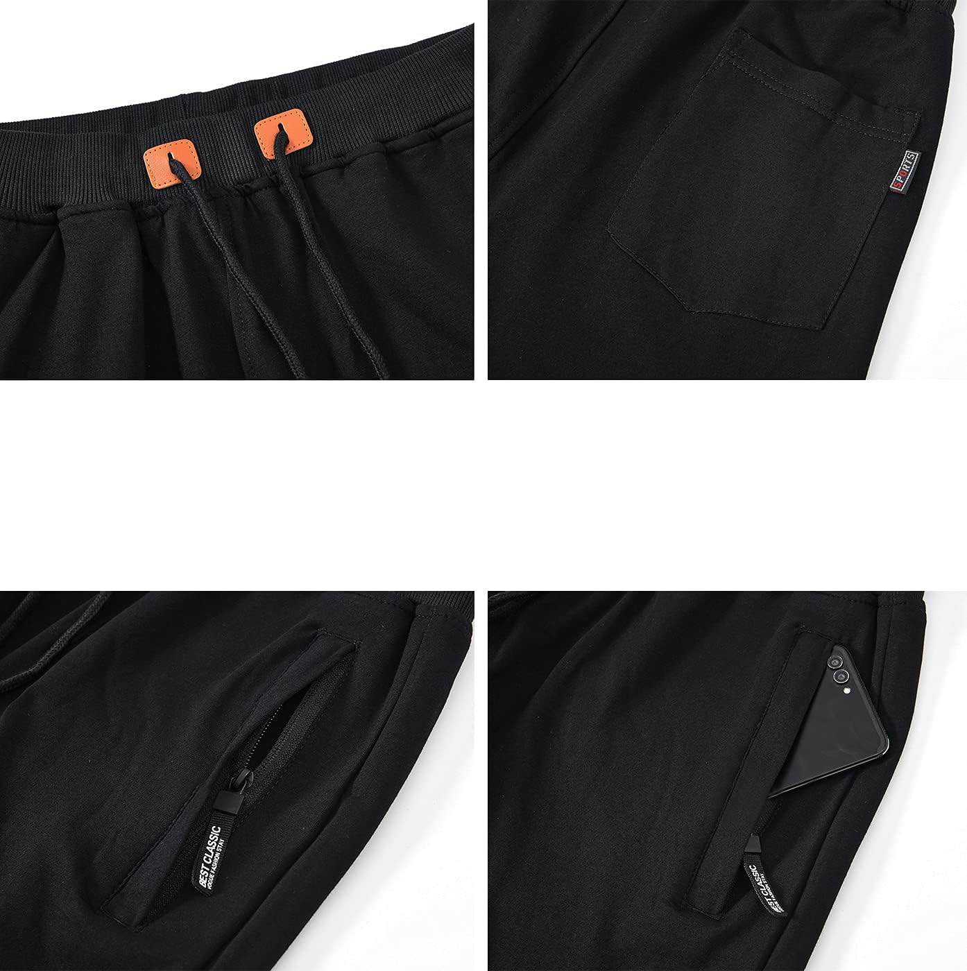 Thumbnail 1 de QPNGRP Mens Shorts Drawstring Zipper Pockets